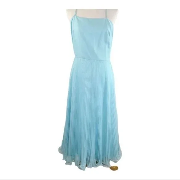 Miss Elliette California 60s Chiffon Dress and Cape VNTG Style 1948B Sky Blue 10 - Picture 4 of 13